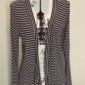 Talbots Sz S light weight stripped cardigan topper nautical